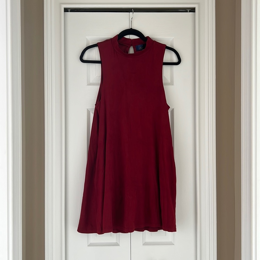 Burgundy/Red suede dress